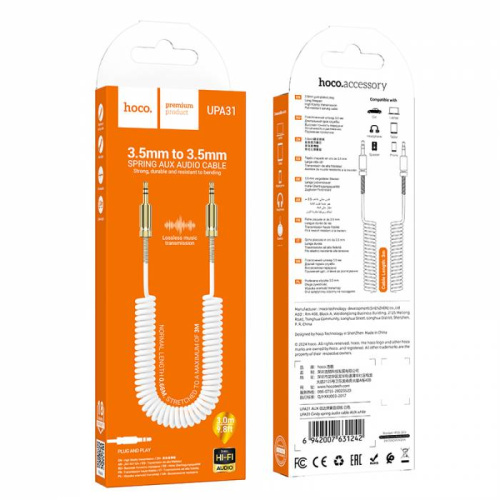 Шнур aux hoco upa31 3,5/3,5 1m белый