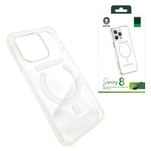Чехол-крышка green lion series 8 transparent для iphone 14 pro max прозрачный