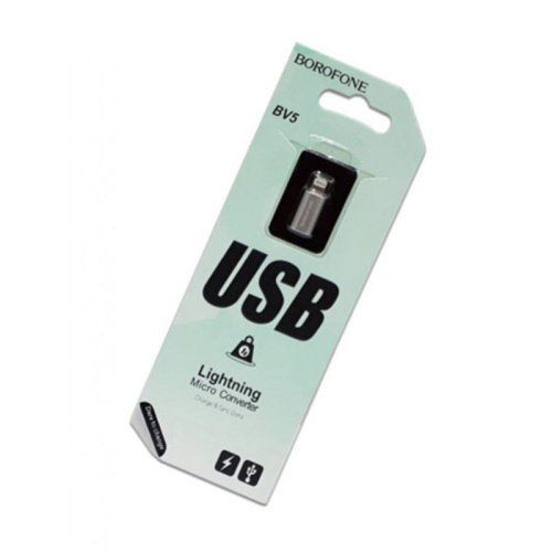 Переходник borofone bv5 micro/lightning серый
