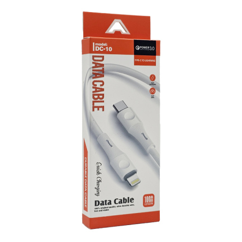 Кабель type-c dc-10 lightning 1m (120w) белый