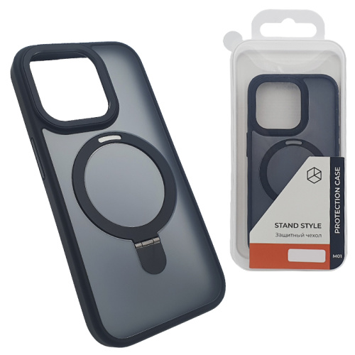 Чехол-крышка breaking stand style для iphone 15 pro max чёрный