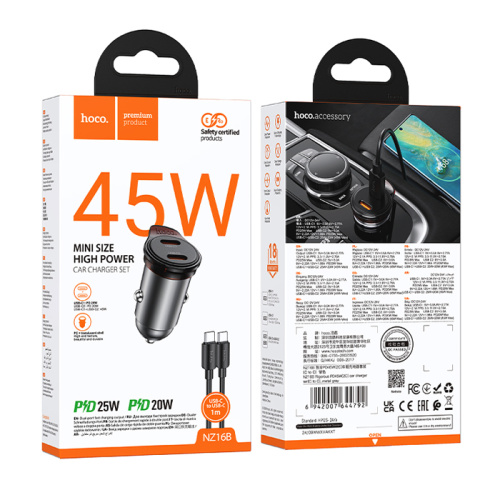 Азу hoco nz16b type-c/type-c (43w) серый