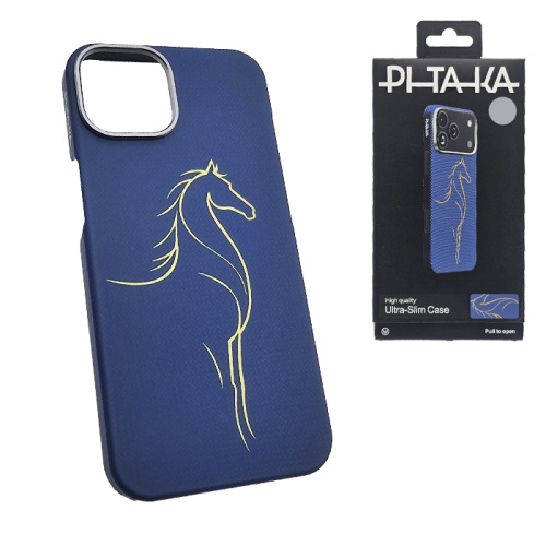 Чехол-крышка #95 pitaka (km-112) horse iphone 13/14 синий
