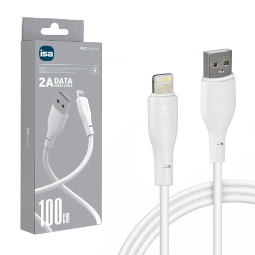 Кабель usb isa 115242 lightning белый