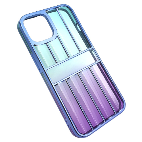 Чехол-силикон gradient lines для iphone 13/14 зелено-фиолетовый