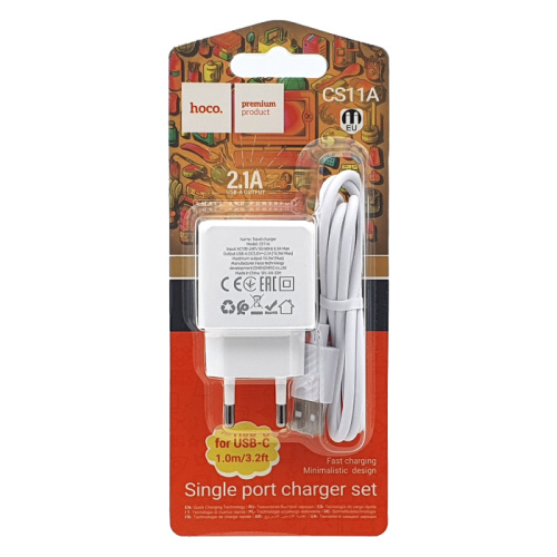 Сзу hoco cs11a type-c (usb) белое