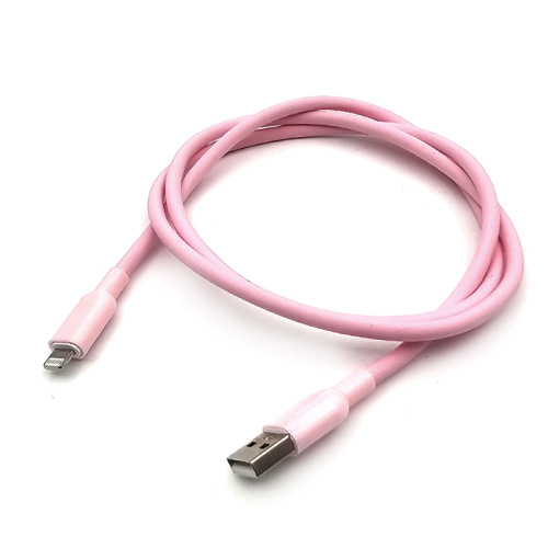Кабель usb sata x30 lightning розовый