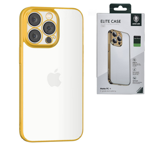 Чехол-крышка green lion elite case with matte electroplating bumper для iphone 14 pro max золотой