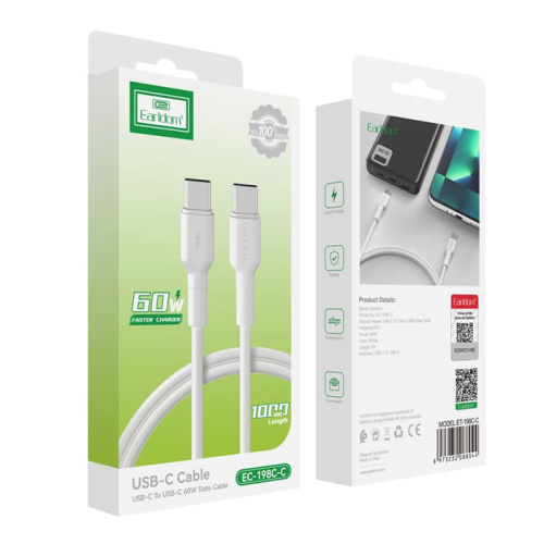 Кабель earldom ec-198c-c 60w/1m белый