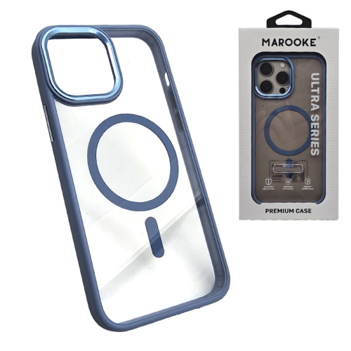 Чехол-крышка marooke m05 прозрачный c цветными бортами для iphone 13 pro max голубой