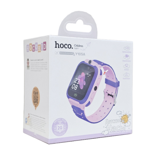 Gps детские часы hoco y105a розовые