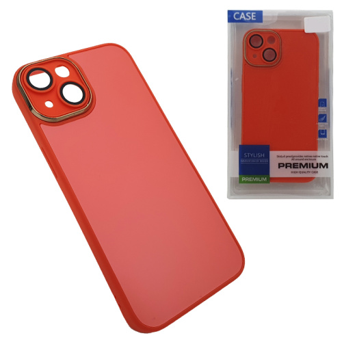 Чехол-крышка stylish glass case для iphone 14 оранжевый
