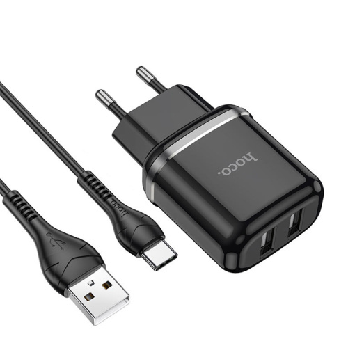 Сзу hoco n4 type-c (2usb/2.4a) черное