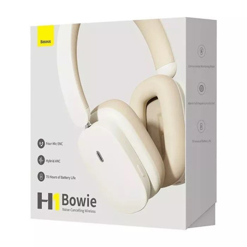 Беспроводные наушники baseus bowie h1 бежевые (ngtw230202)