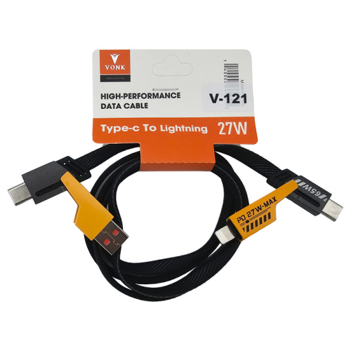 Кабель vonk v-121 c/l/usb 27w/65w черный