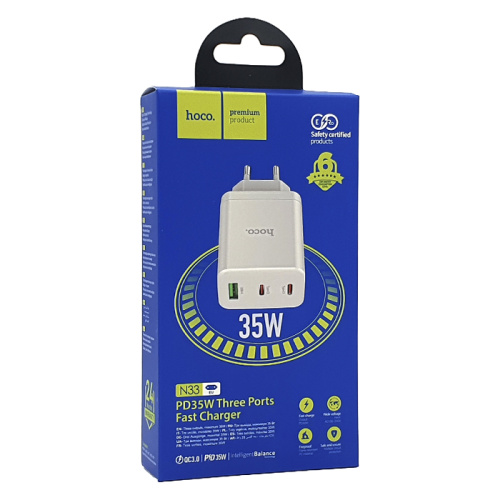 Сзу hoco n33 (usb/2pd/35w) белое
