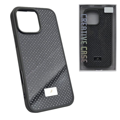 Чехол-крышка swarovski crystals для iphone 16 pro max темно-серый