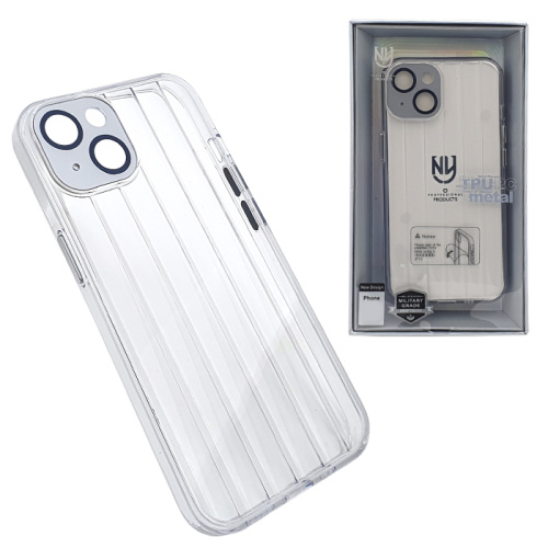 Чехол-крышка ny tpu+pc metal с закрытой камерой для iphone 13 белый