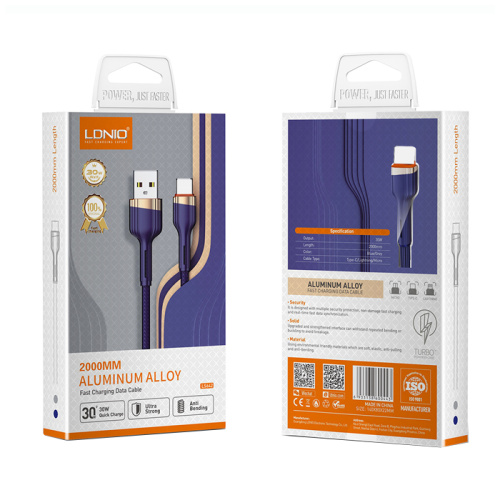 Кабель ldnio ls642 usb на type-c (30w) 2m синий