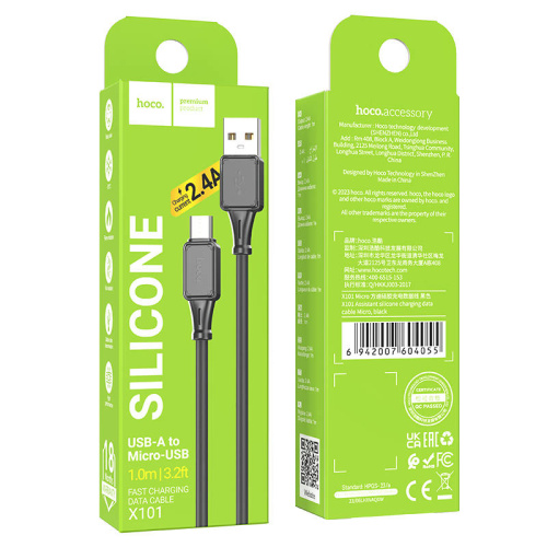Кабель usb hoco x101 micro черный