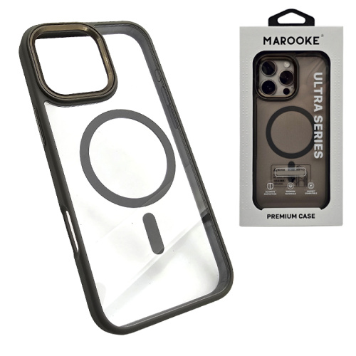 Чехол-крышка marooke m05 прозрачный c цветными бортами для iphone 15 pro max титан