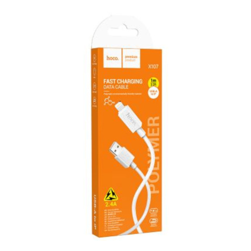 Кабель usb hoco x107 lightning белый
