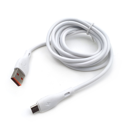 Кабель usb силиконовый micro (2м) белый