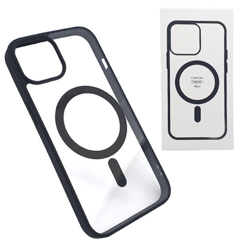 Чехол-силикон #70 clear case magsafe (magnetic) для iphone 15 черный