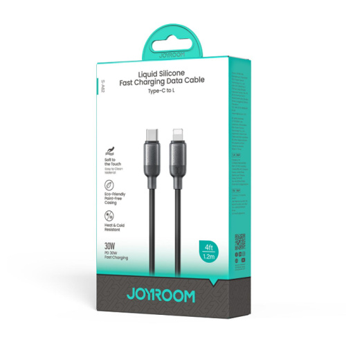 Кабель joyroom c/c s-a62 lively lightning 1.2m (30w) черный