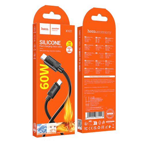 Кабель hoco x122 type-c на type-c черный (***)