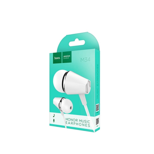 H/f (3.5mm) hoco m34 с микрофоном белые