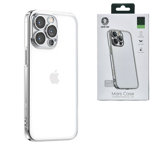 Чехол-крышка green lion mars electroplating tpu case для iphone 14 pro max серебристый