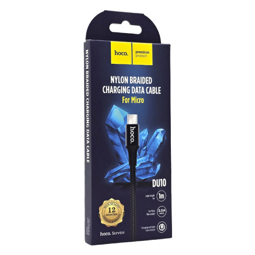 Кабель usb hoco du10 micro (3a) черный