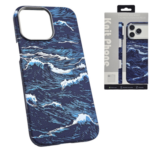 Чехол-крышка knit magsafe (box) для iphone 15 pro max ocean синий