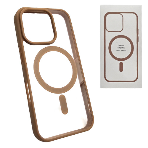 Чехол-силикон #72 clear case magsafe (magnetic) для iphone 16 pro пустынный титан
