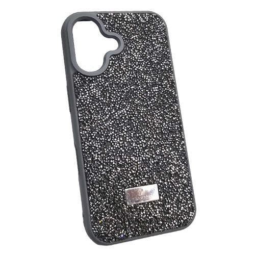 Чехол-крышка swarovski стразы для iphone 16 темно-серый