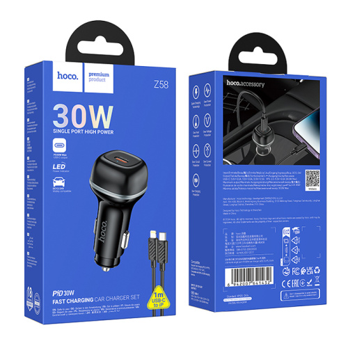 Азу hoco z58 type-c на lightning (pd30w) черный