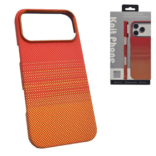 Чехол-крышка knit magsafe (box) для iphone 17 pro max moonrise carbone оранжевый