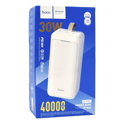 Пзу hoco j111с 40000mah (pd30w/qc3.0) белый