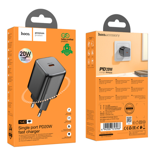 Сзу hoco n40 (pd20w) черное
