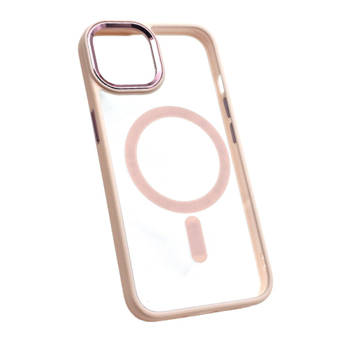 Чехол-силикон #014 clear case magsafe для iphone 11 в пакетике розовый