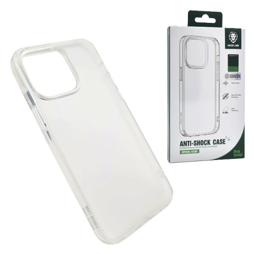 Чехол-крышка green lion anti-shock case drop tested matte для iphone 14 pro max прозрачно-матовый