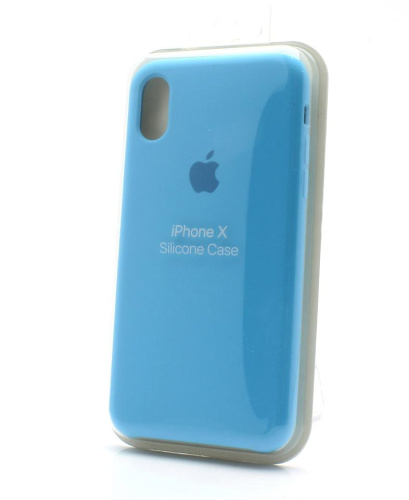 Чехол-силикон silicone case  для iphone x синий