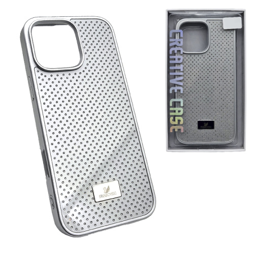 Чехол-крышка swarovski crystals для iphone 16 pro max серебристый