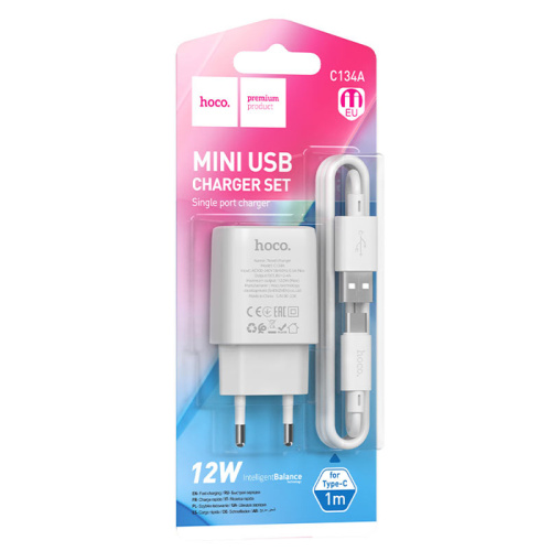 Сзу hoco c134a type-c (12w) белое