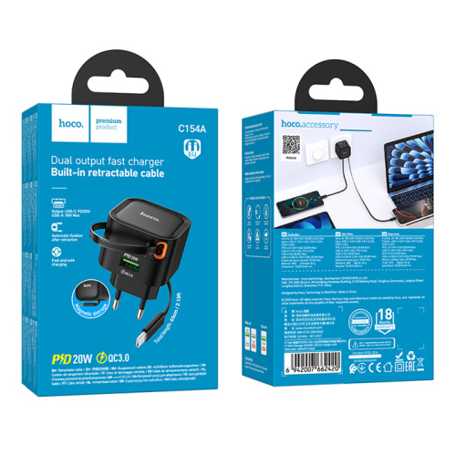 Сзу hoco c154a (usb/type-c/pd20w) черное