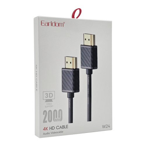 Кабель hdmi earldom et-w22 4k/30hz 2м черный