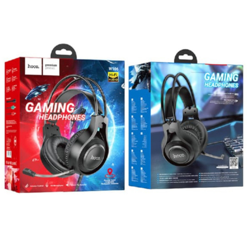 Игровые наушники hoco w106 с микрофоном черные