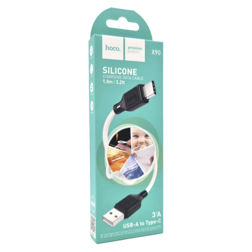 Кабель usb hoco x90 type-c белый