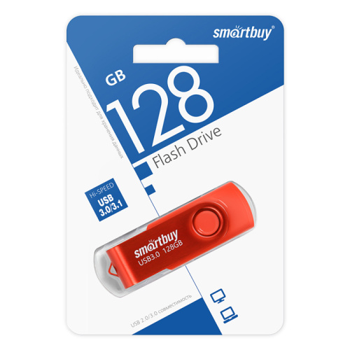 128gb (3.0) usb smartbuy twist красная